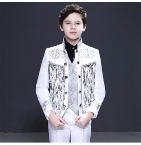 boys chorus singer stage performance  jacket British style drama cosplay coats boy flower boy dress suit model catwalk piano costume small suit