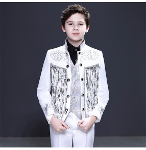 boys chorus singer stage performance  jacket British style drama cosplay coats boy flower boy dress suit model catwalk piano costume small suit