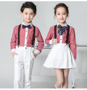 Boys kids girls children kindergarten stage performance school uniforms chorus read graduation performance outfits costumes 