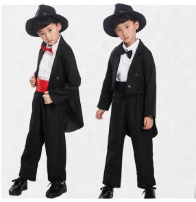 Boys magician stage performance costumes children kids piano performance tops and pants tuxedos top and pants