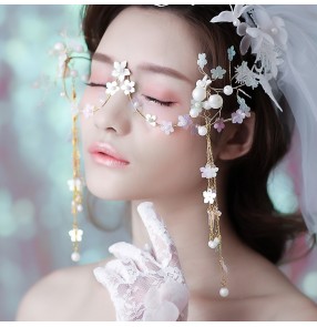 Bridal photos shooting eye masks Korean personality flower forest art fairy cosplay face masks trend tassel glasses wedding accessories