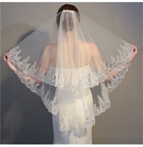 Layer Photo Veil Short Simple Women's Tulle Bridal Veil Wedding