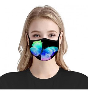 Butterfly reusable face masks fashion party performance photos video shooting printed fashion mouth mask for women