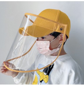 Children anti-spitting spray saliva outdoor baseball hat with detachable face shield safety protect virus dustproof sun cap