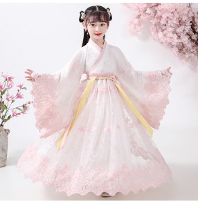 Children chinese Hanfu girl Chinese style children's clothing Tang suit fairy dress girl Sakura princess children's kimono costumes