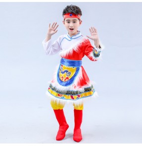 Children ethnic minority Mongolian clothing for boys Tibetan dance clothes Mongolia performance costumes Tibetan dance dresses