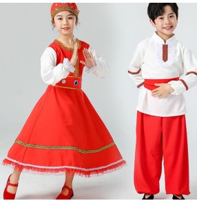 Children European palace Russian traditional folk dance costumes Russian traditional folk dresses for boys and girls
