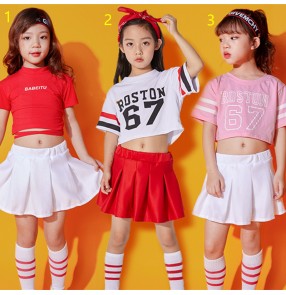 Children girls aerobics exercises cheerleading performance costumes jazz dance kindergarten games group dance performance model show costumes