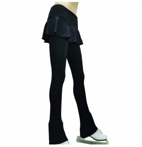 Children girls black color figure skating training pants girls figure skating training costumes drop-resistant diaper skirt pants for children