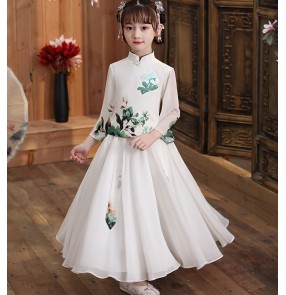 Children Girls Chinese hanfu Fairy Princess cosplay show dress for girl Tang suit antique dress cheongsam qipao dress for kids 