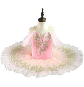 Children Girls little swan lake pink Ballet dance dresses TUTU Skirt ballerina ballet dance Costume for Girls concert Fairy dance Ballet Puffy Skirt