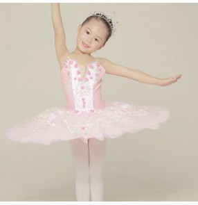 Children Girls pink professional ballet dance dresses sleeping beauty flat Tutu girls Ballerina performance costumes flower fairy TUTU for kids