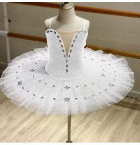 children girls white little swan lake tutu skirt ballet dress ballerina ballet dresses children practice TUTU dance clothes