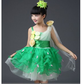 Children Jazz dance princess chorus performance dresses pettiskirt girls modern dance dance jasmine cosplay performance dresses