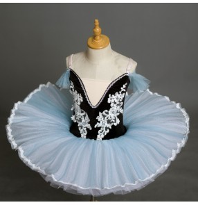 Children light blue purple Little Swan Ballet Dance Performance Costume Professional Swan Lake pancake Sling TUTU Skirt ballerina ballet dance dresses