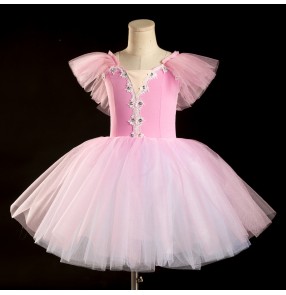 Children Light blue red pink white ballet dance dress for girls Tutu skirts Swan Lake Ballet Performance Costume modern dance ballerina Dance Costume