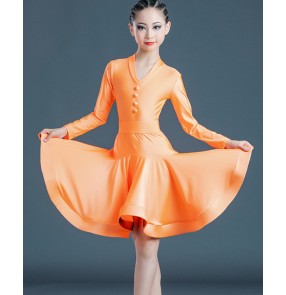 Children Orange mint Latin dance dresses New regulations for girls and children Art examination professional standard practice performance skirt