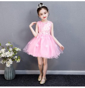 Children princess dress ballet dresses Kindergarten fluffy skirt dance Flower girls performance costume kids chorus performance costume