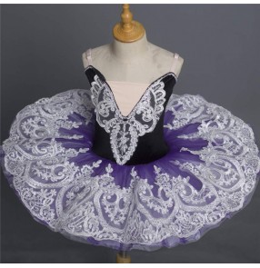 Children purple green tutu skirts girls white little swan ballet dance dresses pancake classical ballet dance costumes practice skirt professional ballet dance dress 