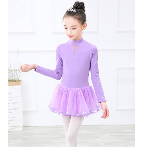 Children's ballet dance dress long-sleeved high-necked dance clothes girls gymnastics dance children's ballet dance costumes