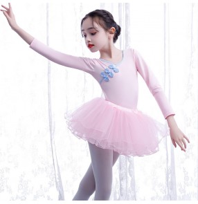 Children's ballet dance dress tutu skirt buckle tutu girls long-sleeved examination practice clothes gyms modern dancing skirt girls