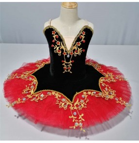 Children's Ballet Tutu Skirt velvet Little Swan Ballet Dance Dress Professional classical pancake skirt Girls Swan Lake Ballet Tutu Skirt