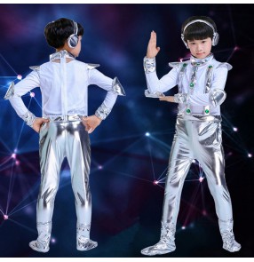 Children's boy space astronaut performance costumes modern dance rap popping dance robot stage performance uniforms