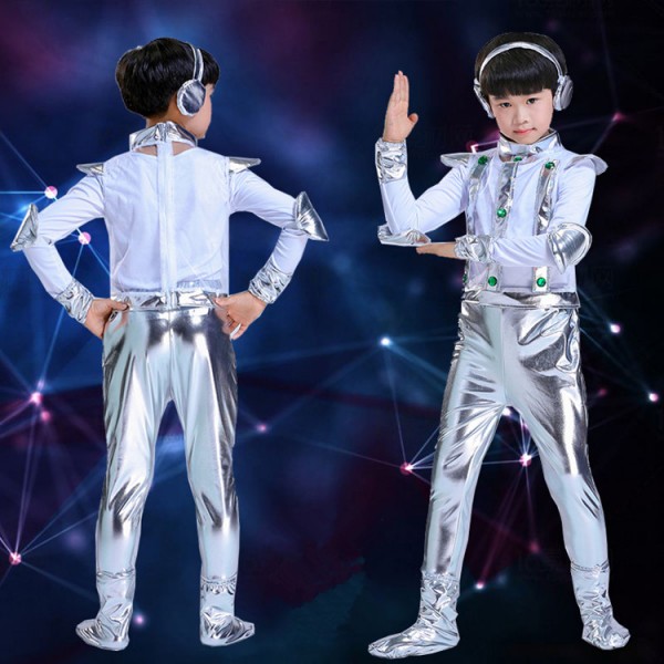 Children s boy space astronaut performance costumes modern dance rap popping dance robot stage performance uniforms