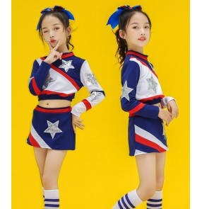 children's cheerleading dance costumes gymnastics exercises training aerobics athletic girl cheerleading costumes