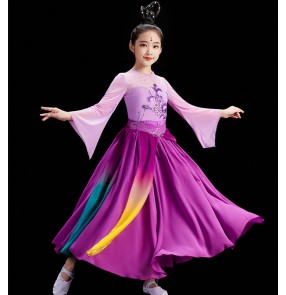 Children's Chinese folk classical dance costumes hanfu fairy princess dresses Chinese folk dance costumes girls dance costumes solo performance costumes
