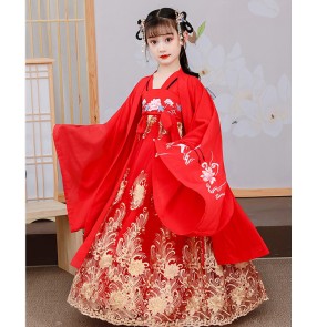 Children's Chinese Hanfu girl fairy princess cosplay Tang dynasty film drama cosplay empress dresses girls Chinese style skirt princess dress