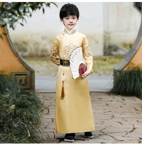 Children's chinese tradition Hanfu Boys chinese tang qing Ancient swordsmen Costume Chinese tang Suit Little Prince Boy chinese robe