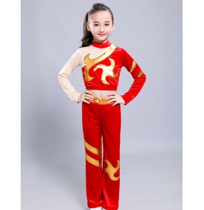 Children's competitive aerobics competition costume girls exercises training clothing Primary junior school students dance cheerleader costume