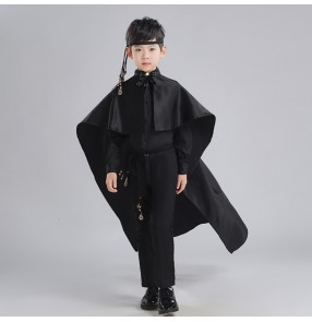 Children's fashion show clothing boys host singers clothing model show stage performance catwalk cloak Dress suit fashion car model outfits for boys
