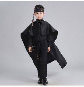 Children's fashion show clothing boys host singers clothing model show stage performance catwalk cloak Dress suit fashion car model outfits for boys