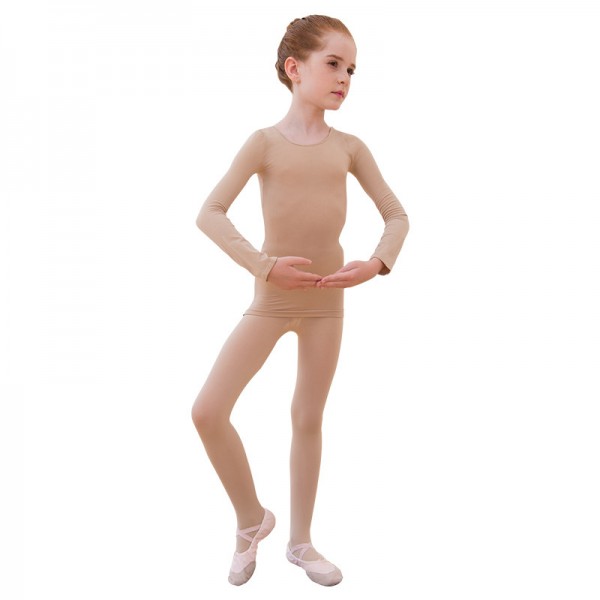 Children's flesh-colored Ballet latin dance primer invisible clothes dance  practice clothes girls' tight invisible underwear suit