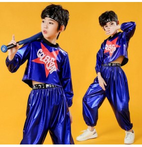 Children's Glitter gogo dancers Jazz Dance Costume Primary school students modern rap dance outfits Boys and girls wear trendy hip-hop performance costumes