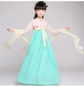 Children's hanfu  chinese folk dance costume fairy dress for girls Ancient Tang suit Hanfu Graduation dance suit kimono dress for kids