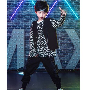 Children's hip-hop suit boys hiphop rap street dance costumes children's jazz dance clothes girls fashion catwalk costumes