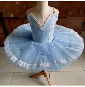 Children's light blue TUTU Skirt Little Swan ballet Dance Dress Girls Swan Lake Ballet Puffy Skirt classical ballet dresses