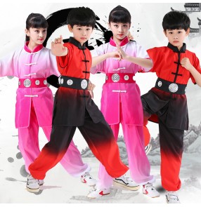 Children's martial arts performance clothing for boy girls tai chi chinese kung fu clothing wushu uniforms for kids 