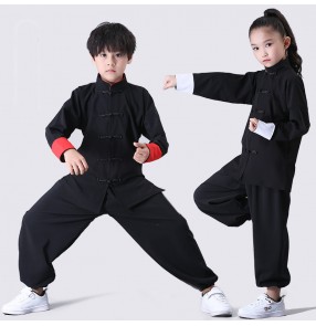 Children's martial arts TaiChi KungFu Fitness uniforms wushu suit cotton and linen Chinese Kung Fu training performance clothing