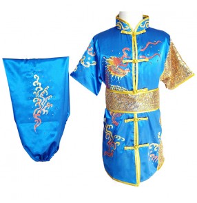 Children's martial arts wushu competition performance clothes for boys girls Embroidery dragon clothing taichi kungfu fitness martial arts performance clothing