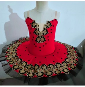 Children's red tutu skirts little swan lake dance performance ballet dresses girl TUTU skirt princess dress performance tutu costume