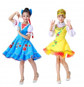 Children's Russian national folk dance dress European court costume Princess skirt maid outfit