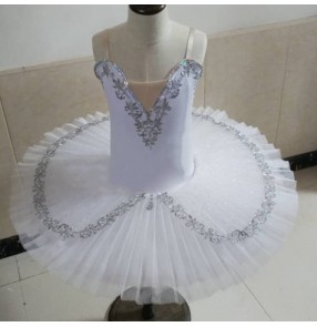 Children's tutu skirt classical ballet performance dress white TUTU skirt for girls ballerina dresses 7-layer ballet dance practice skirt