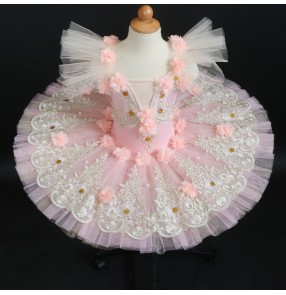 Children Violet blue peach color fairy flowers tutu skirts ballerina ballet dance dresses kids sleeping beauty professional tutu skirt professional little swan costume