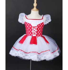 Children White with red polka dot tutu dance skirt Tutu Ballet costume modern ballet dance stage performance costume