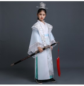 Chinese ancient style Hanfu boys warrior drama cosplay costumes children knights swordsmen scholar students performance Chinese style photo dress