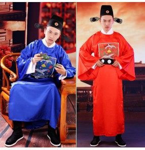 Chinese ancient traditional Ming Dynasty film cosplay official costume for men Male court official minister costume stage performance robes for male